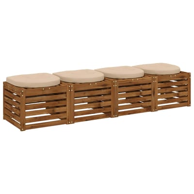 vidaXL - 4-Piece - Zitkussens - 4 - st - 100% - Polyester - Crèmekleurig