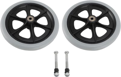 Rolstoelwielen Vervanging - Elektrische Wielen - Mobiliteit Verbeteren - Massief PU Materiaal - 8 Inch - Grijs