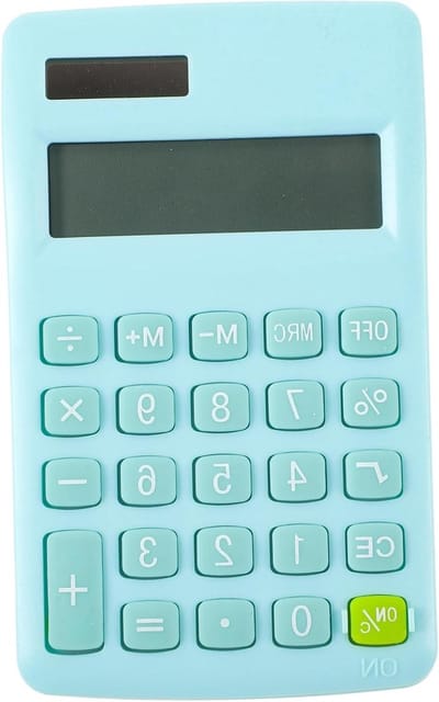 Draagbare Rekenmachine - Studenten Rekenmachine - Dagelijkse Berekeningen - Zonne- en Batterijvoeding - 12 x 7 cm - Blauw