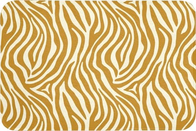 Badmat 90x60 cm - Antislip - Zebra - Klassiek - Oker - Geel - Badmatten voor badkamer - Badkamermat - Douchemat - Badkamer mat
