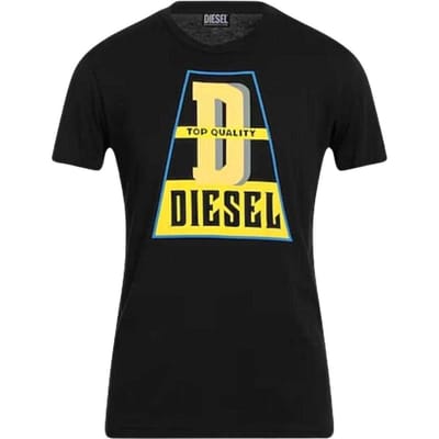 Diesel Unisex Volwassen Top Kwaliteit Logo T-Shirt (Zwart)