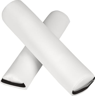 tectake® Comfortabele set massagerollen - Ondersteuning en positionering voor massagetafel - Kussens voor nek, rug, therapie en wellness - Afmeting volledige rol (L) 62 x ø 14,5 cm - Afmeting halve rol (LxBxH) 64 x 14 x 8 cm - Wit