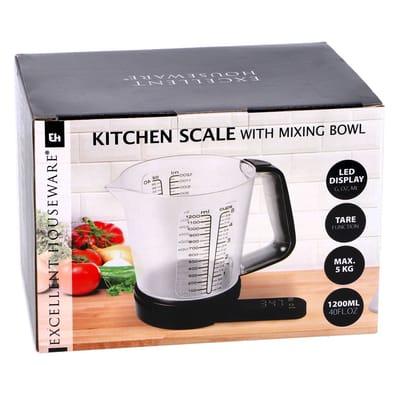 Keukenweegschaal met Maatbeker - 1200 ml - tot 5 kg