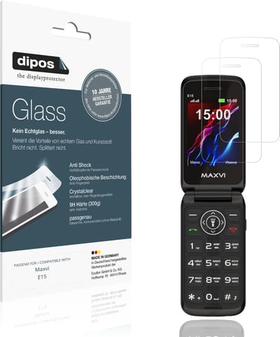 dipos – 2x Pantserfolie geschikt voor Maxvi E15 | 9H Screenprotector