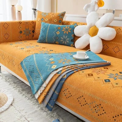 Bohemian Sofahoesjes voor Woonkamer Antislip Universeel Sofakussen Slipcovers Huisdieren Kinderen Bankmat Sofa Beschermer Woondecoratie 70x70cm 1pc