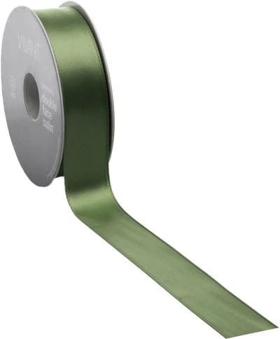 Mosgroen Satijnlint – 25 mm × 25 m – double face satijn