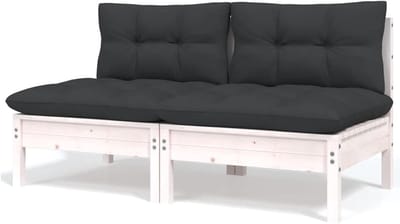 Tuinbank Hout - Buitenbank Modulair - Ontspannen in de tuin - Stevig Pine Hout - 127 cm breed - Wit