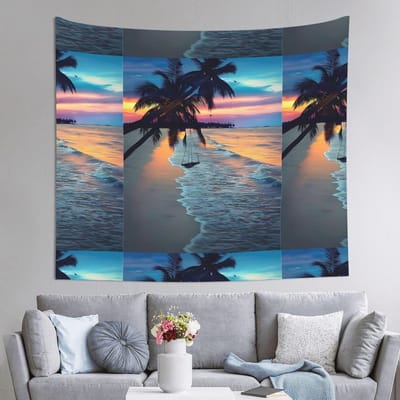 Hangmat Strand Zonsondergang Tapestry 152x130cm voor Decoratie