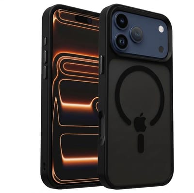 Hoesje Geschikt voor iPhone 17 Pro - Compatibel met MagSafe / Qi2 - Matte Beschermhoes - Back Cover met Magneet - Zwart