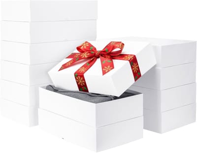 12 pack 4 inch witte kartonnen geschenkdozen met deksel voor cadeautjes