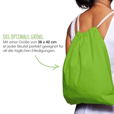 Katoenen tassen set van 10 - 38 x 42 cm - Ideaal voor creatief gebruik, sport en boodschappen