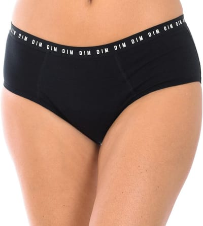 Dim Menstruel Clasico Coton Bio Flux Abondant / nacht, boxer voor dames, zwart, 44/46