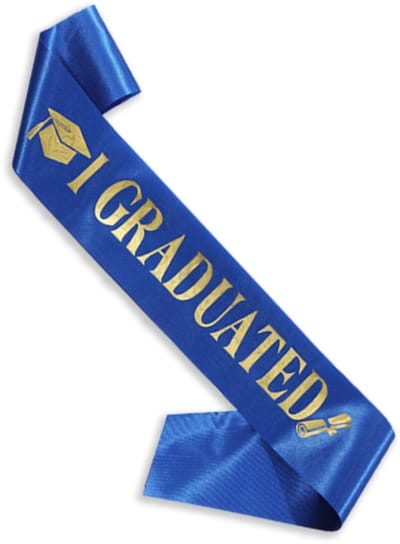 LUQ - Graduation Sjerp – Blauw met Gouden Tekst – Accessoire Geslaagd, Afstuderen & Graduation