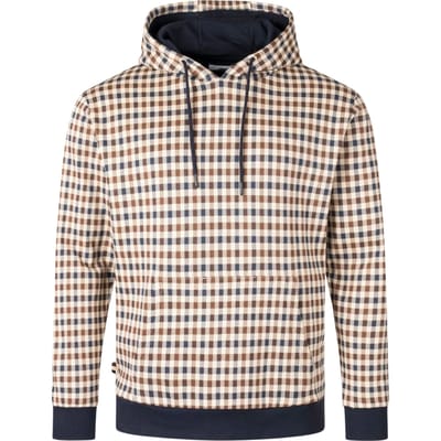 Aquascutum Active Club Geruite Hoodie In Marineblauw