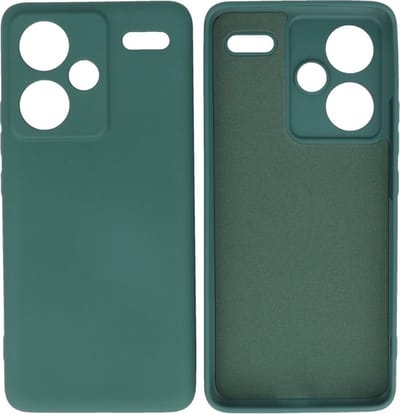 Hoesje Geschikt voor Xiaomi Redmi Note 13 Pro Plus - Fashion Telefoonhoesje Backcover - Siliconen Hoesje - Donker Groen