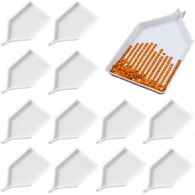 Dailygoods- Diamant Schilderij Dienblad 12 Stuks - Accessoires voor Diamantschilderij - Kunststof Trays - Organiser voor Handwerk - Maat 10 cm - Bespaar Tijd met Sorteren