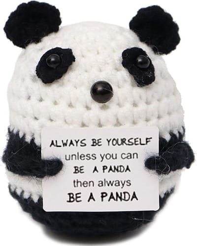 Positive Panda - Positieve Vriendjes - Panda - 8cm - Cadeau Artikel - Gehaakt Poppetje