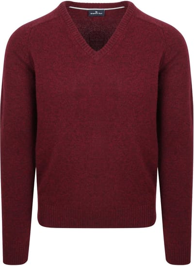 Steppin' Out Trui V-hals Lamswol Bordeaux - Maat S - Heren