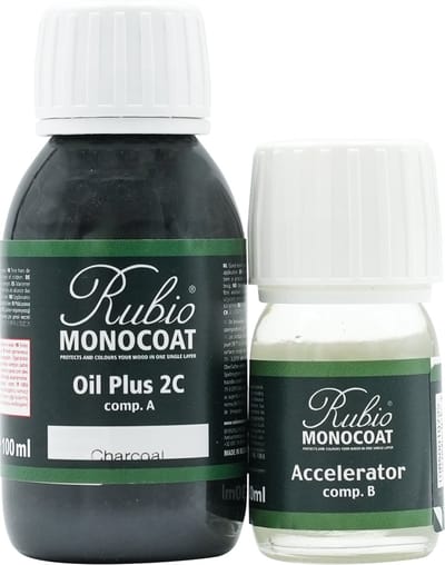 Rubio Monocoat Oil Plus 2C - Ecologische Houtolie in 1 Laag voor Binnenshuis - Charcoal, 130 ml (5 m²)