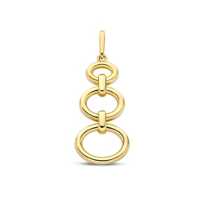 New Bling - 9NBG-0934 - 14K geelgouden hanger – 3 cirkels design – elegant en modern