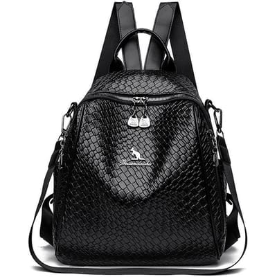 Premium Getextureerde Dames Rugzak Lente Nieuw Trendy en Modieus Veelzijdige Handgedragen Schoudertas Rugzak met Grote Capaciteit black