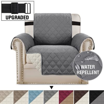 Housse de canapé inclinable imperméable et lavable, housse de canapé matelassée pour salon, housse de fauteuil antidérapante pour 1/2/3/4 places, décoration d'intérieur 1seat gris