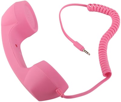 Dailygoods - Retro Telefoonheadset - Vintage Handset met Microfoon - Instelbaar Volume - 3,5 Mm + USB C - Multifunctioneel - Geschikt voor Mobiele Tel