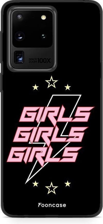 Fooncase Hoesje Geschikt voor Samsung Galaxy S20 Ultra - Shockproof Case - Back Cover / Soft Case - Rebell Girls (sterretjes bliksem girls)