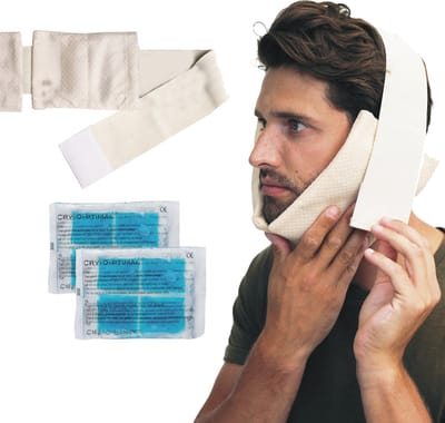 Bandage inclusief 2 lange duur cold packs- na verwijderen van tanden - blijft 3 x langer koud RESPIFLEX