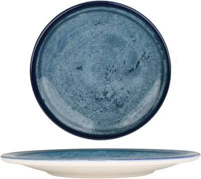 Kütahya Porselen Dinerbord - Blue Stone - Porselein - 25 cm - set van 6