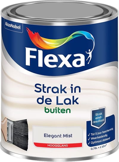 Flexa - Strak In De Lak Buitenlak Hoogglans - Elegant Mist - Mengverf - 750 Ml