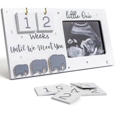 Babyaccessoires [Baby Countdown Serie] - Ultrasoon Fotolijst - Zwangerschapsafteller - Babykamer Decoratie - Olifant Design