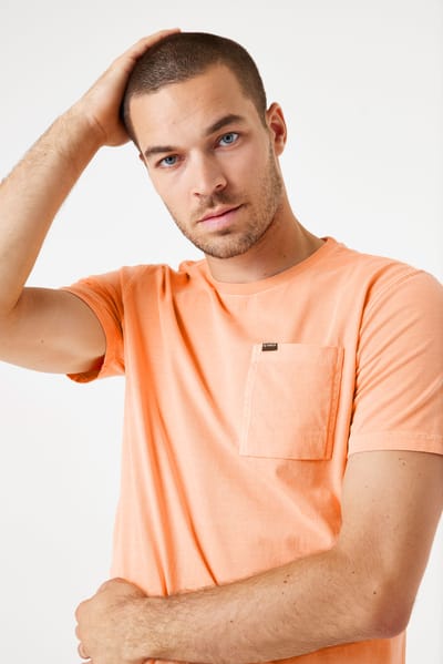 GARCIA Heren Effen T-shirt Oranje Korte mouw