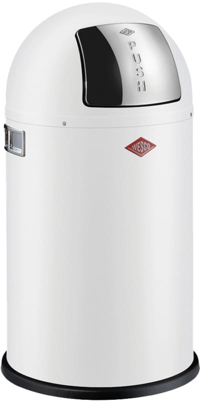 WESCO Pushboy Junior Prullenbak | 22 Liter | Metaal - Mat wit | Vuilnisbak - Made in Germany