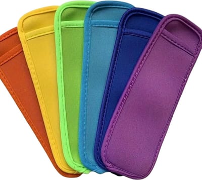 6 stuks ijslolly houders – vriezer beschermhoes - anti-drup ijsjes sleeves voor kinderen en volwassenen