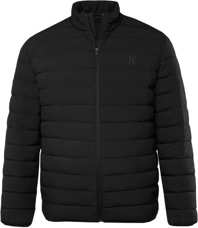 JP 1880 - Heren - Doorgestikte jas technodaune opstaande kraag - Zwart - Maat 3XL