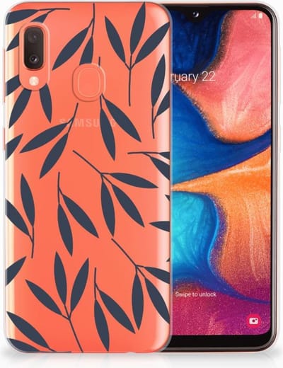 Samsung Galaxy A20e TPU Case Leaves Blue