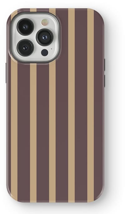 DripCase Gestreept Hoesje geschikt voor iPhone 13 Pro | Backcover met Mag | Stripes Motief | Trendy Case geschikt voor iPhone 13 Pro met Strepen Velvet Praline
