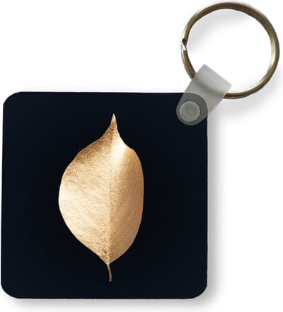 Sleutelhanger - Uitdeelcadeautjes - Bladeren - Goud - Zwart - Planten - Luxe - Plastic