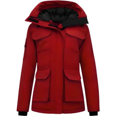 Gewatteerde Jas Dames Halflang - 7603 - Rood