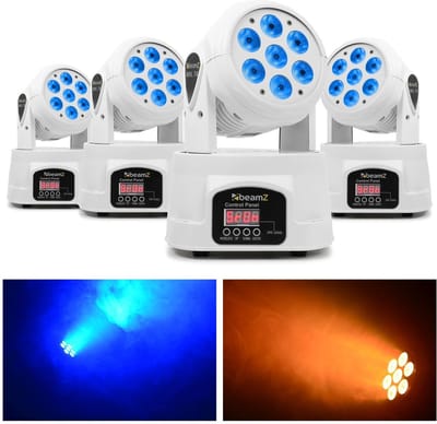 BeamZ Movinghead set met 4 witte MHL74 movingheads