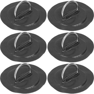 6 stuks Opblaasbare Boot Kajak DRing Pad Patch Marine Vaste Gesp met Elastisch Bungee Koord(Wit )