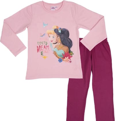 Disney Prinsessen Pyjama - Katoen - Roze - Jasmine en Assepoester - Maat 98/104