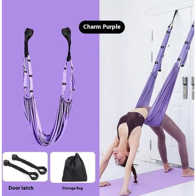 Hamac de Yoga Aérien Réglable pour Fitness à Domicile Pilates Swing Étirement Sport Femmes Ceinture de Gymnastique Bandes de Résistance