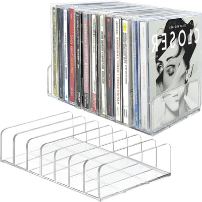 CD/DVD Opbergdoos - 2 Stuks Acryl CD- en DVD-houder, Organizer voor Cosmetica en Cassettes, Perfect voor Thuis of Kantoor