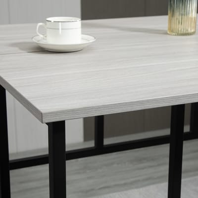 MODENUIT Barset 6-delig - 2 Rechthoekige Tafels En 4 Barkrukken - Voor Eetruimte En Keuken - Hout - Grijs