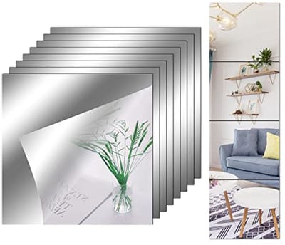Zelfklevende Spiegeltegels Set van 8 - Wandspiegel voor Badkamer en Decoratie