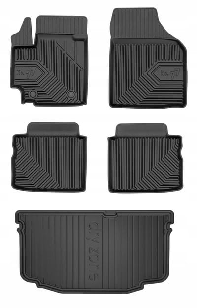 Frogum Voordeelset - Premium Automatenset No.77 + Dry Zone Kofferbakmat - Geschikt voor Suzuki Celerio Hatchback (vanaf 2014) - TPE Rubber - Zwart