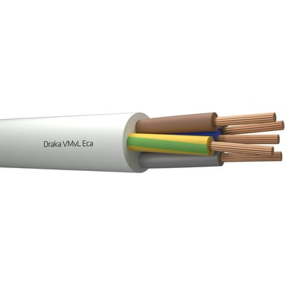 Draka VMVL 5G1.5 Flexibele Vinyl Kabel Wit Eca Klasse - 803875 [100 Meters]