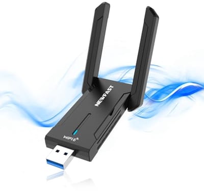 WiFi Adapter voor PC met 5400Mbps Tri-band Ondersteuning, USB 3.0, High Gain Antenne